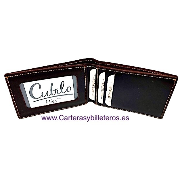 OFFER SET: TWO SMALL LEATHER WALLET WITH OUTSIDE PURSE CUBILO + KEYRING 