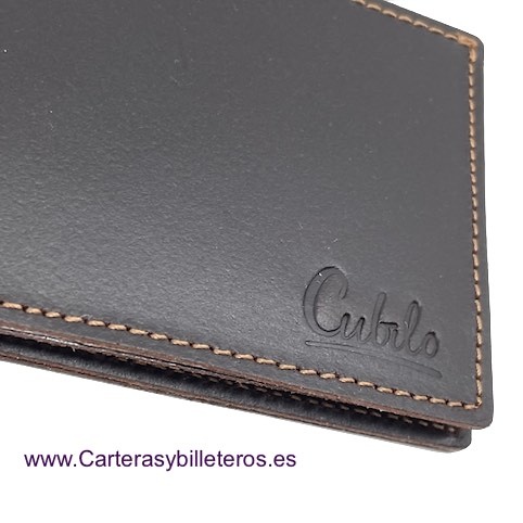 OFFER SET: TWO SMALL LEATHER WALLET WITH OUTSIDE PURSE CUBILO + KEYRING 