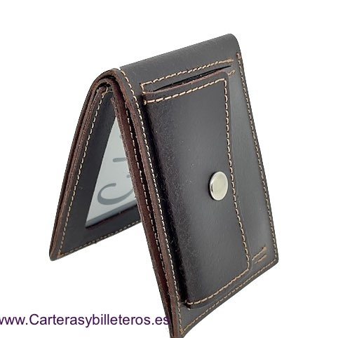 OFFER SET: TWO SMALL LEATHER WALLET WITH OUTSIDE PURSE CUBILO + KEYRING 