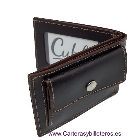 OFFER SET: TWO SMALL LEATHER WALLET WITH OUTSIDE PURSE CUBILO + KEYRING 