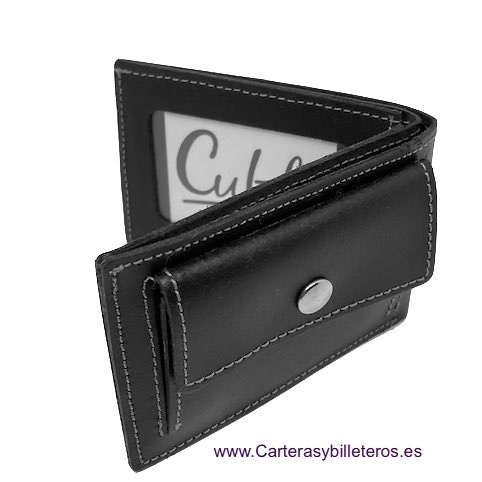 OFFER SET: TWO SMALL LEATHER WALLET WITH OUTSIDE PURSE CUBILO + KEYRING 