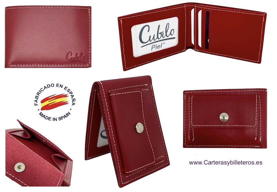 OFFER SET: TWO SMALL LEATHER WALLET WITH OUTSIDE PURSE CUBILO + KEYRING 