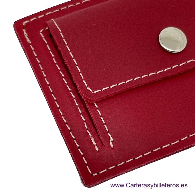 OFFER SET: TWO SMALL LEATHER WALLET WITH OUTSIDE PURSE CUBILO + KEYRING 