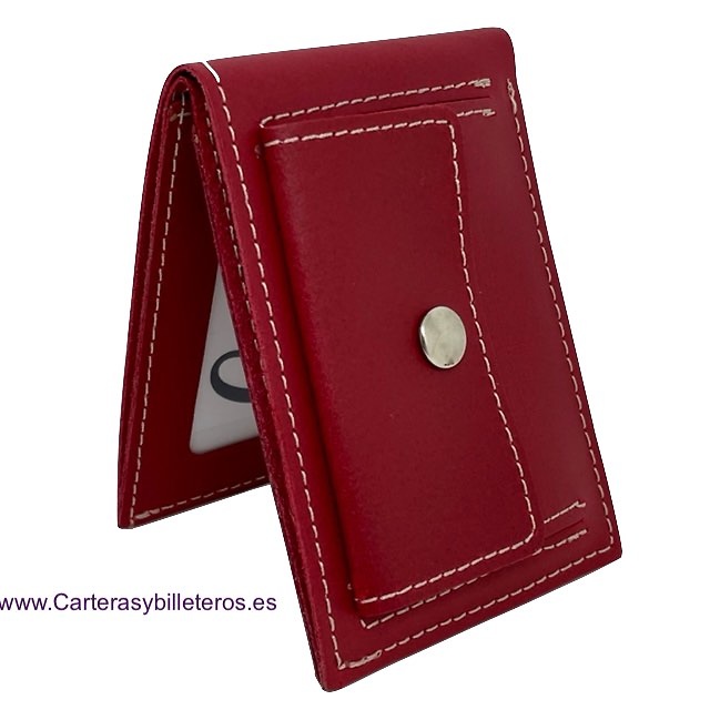 OFFER SET: TWO SMALL LEATHER WALLET WITH OUTSIDE PURSE CUBILO + KEYRING 