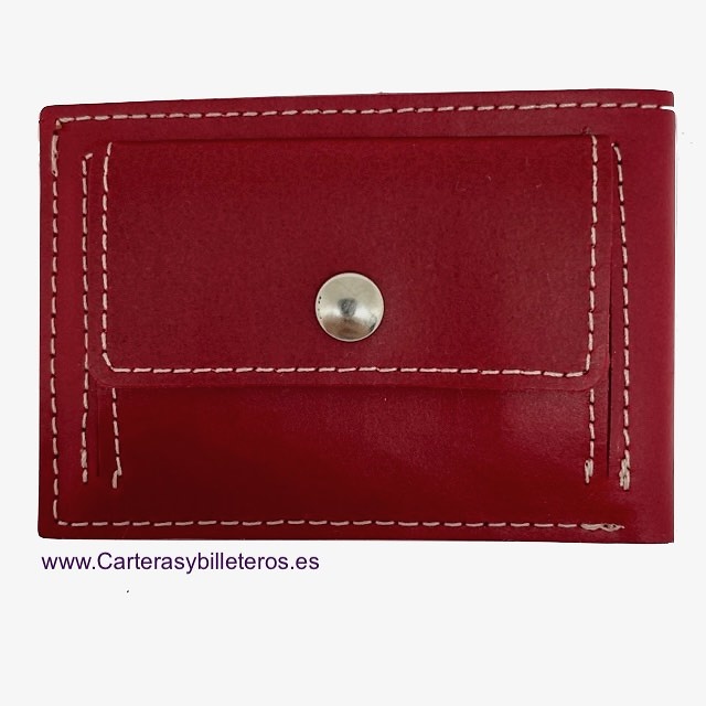 OFFER SET: TWO SMALL LEATHER WALLET WITH OUTSIDE PURSE CUBILO + KEYRING 