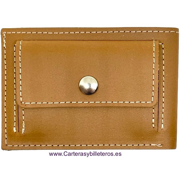 OFFER SET: TWO SMALL LEATHER WALLET WITH OUTSIDE PURSE CUBILO + KEYRING 