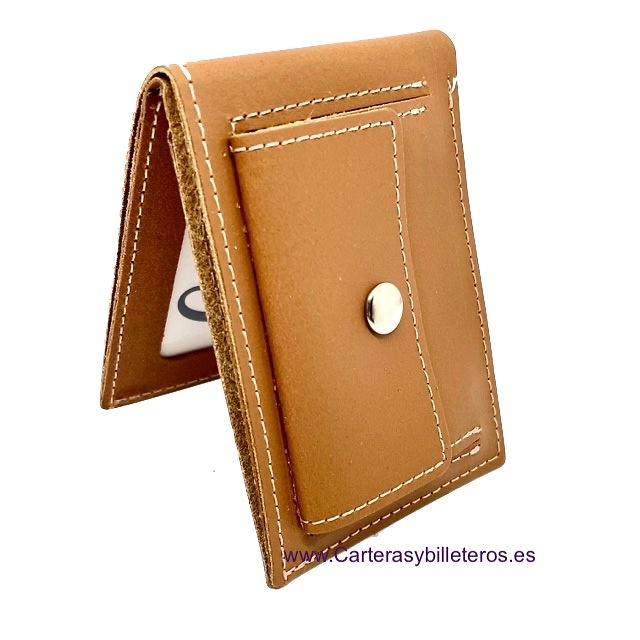 OFFER SET: TWO SMALL LEATHER WALLET WITH OUTSIDE PURSE CUBILO + KEYRING 