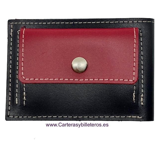 OFFER SET: TWO SMALL LEATHER WALLET WITH OUTSIDE PURSE CUBILO + KEYRING 