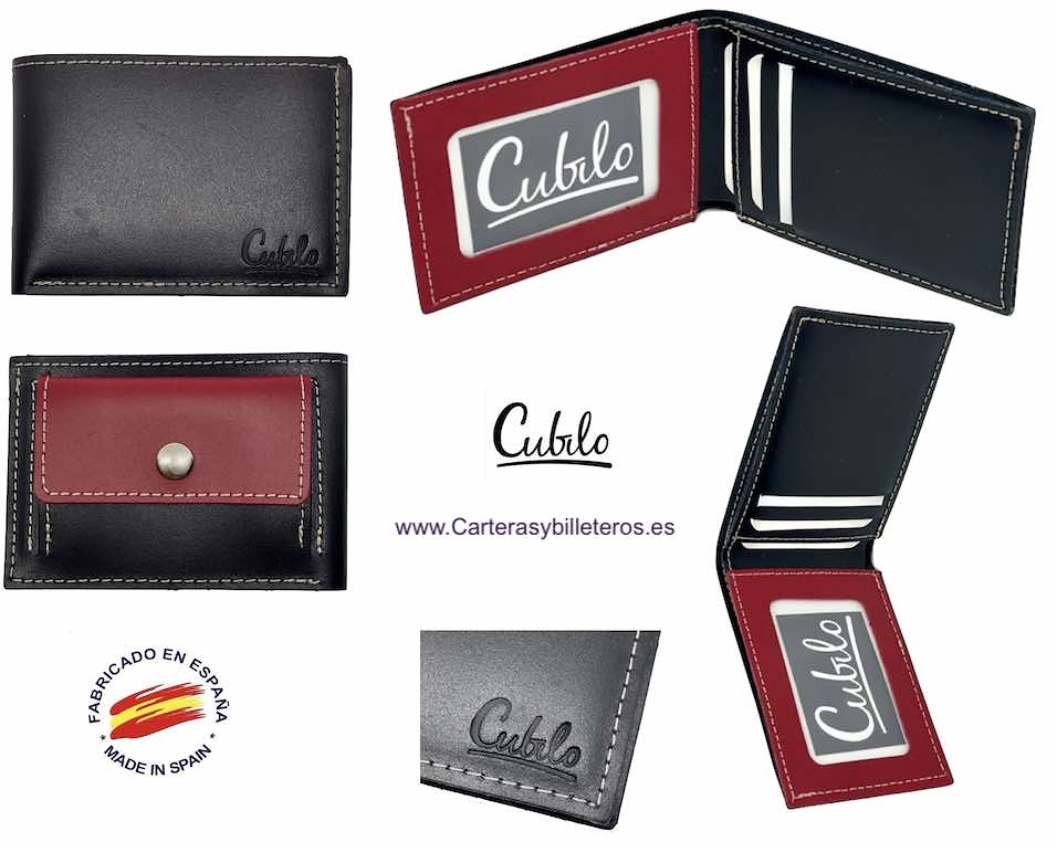 OFFER SET: TWO SMALL LEATHER WALLET WITH OUTSIDE PURSE CUBILO + KEYRING 