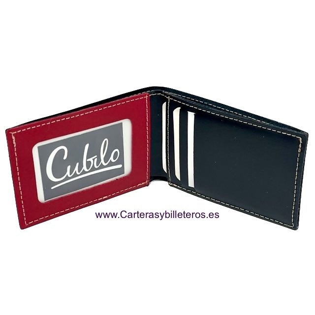 OFFER SET: TWO SMALL LEATHER WALLET WITH OUTSIDE PURSE CUBILO + KEYRING 