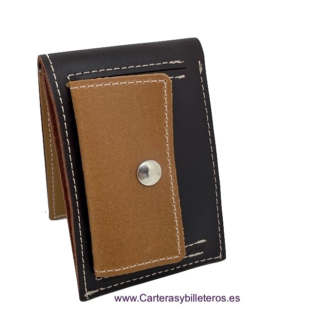 OFFER SET: TWO SMALL LEATHER WALLET WITH OUTSIDE PURSE CUBILO + KEYRING 