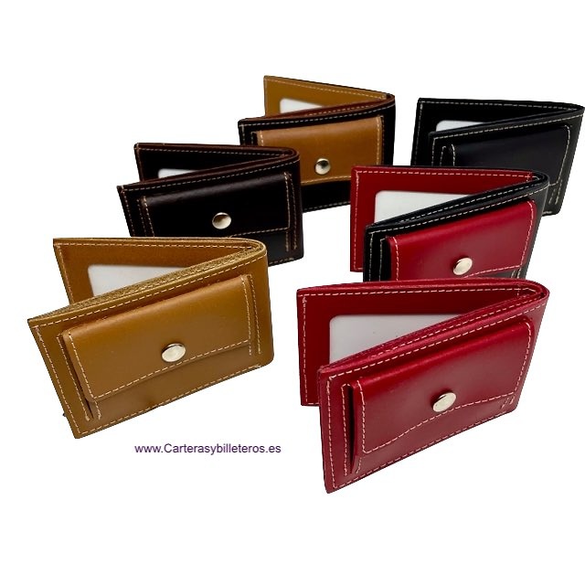 OFFER SET: TWO SMALL LEATHER WALLET WITH OUTSIDE PURSE CUBILO + KEYRING 