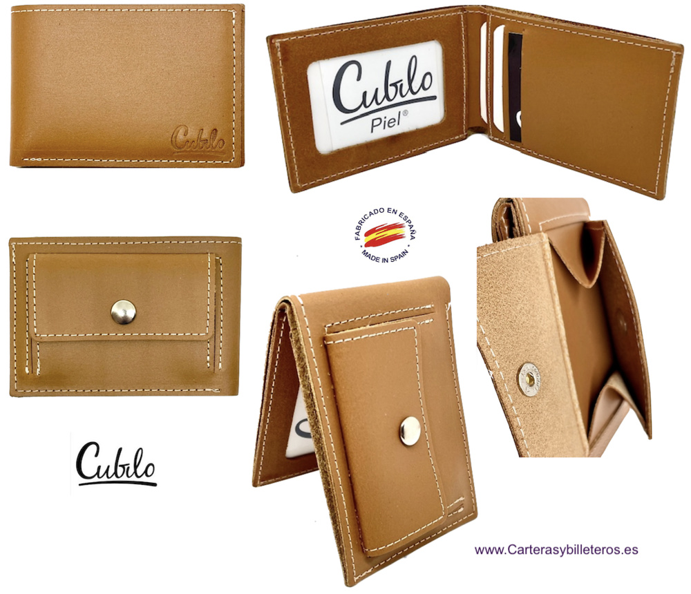 OFFER SET: TWO SMALL LEATHER WALLET WITH OUTSIDE PURSE CUBILO + KEYRING 