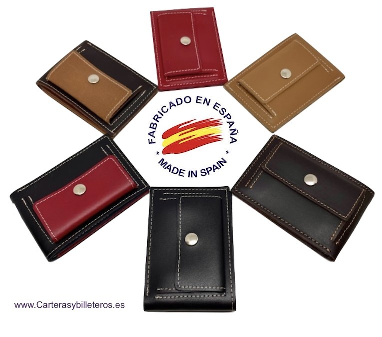 OFFER SET: TWO SMALL LEATHER WALLET WITH OUTSIDE PURSE CUBILO + KEYRING 