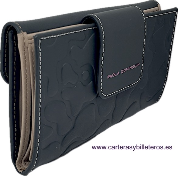 PAOLA DOMINGUÍN WOMEN'S WALLET IN LEATHER FROM UBRIQUE WITH LARGE CARD HOLDER AND COIN PURSE 