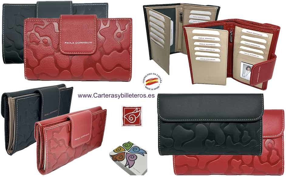 PAOLA DOMINGUÍN WOMEN'S WALLET IN LEATHER FROM UBRIQUE WITH LARGE CARD HOLDER AND COIN PURSE 