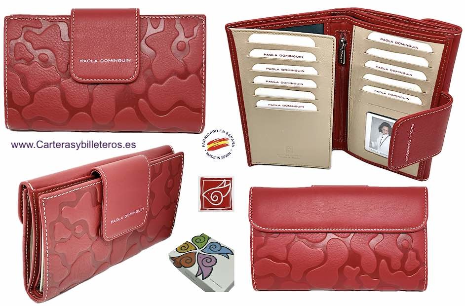 PAOLA DOMINGUÍN WOMEN'S WALLET IN LEATHER FROM UBRIQUE WITH LARGE CARD HOLDER AND COIN PURSE 