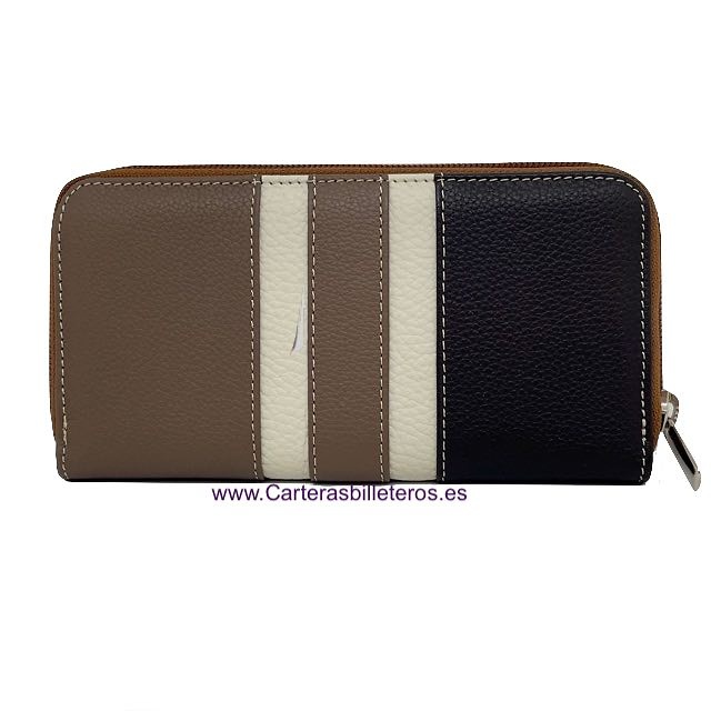 PORTFOLIO WOMAN IN SKIN VACUNO TYPE ENVELOPE WITH ZIPPER 