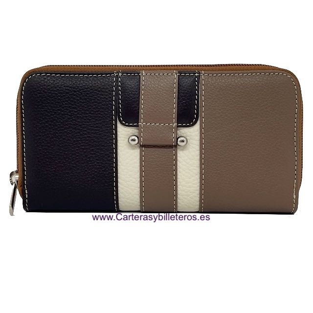 PORTFOLIO WOMAN IN SKIN VACUNO TYPE ENVELOPE WITH ZIPPER 