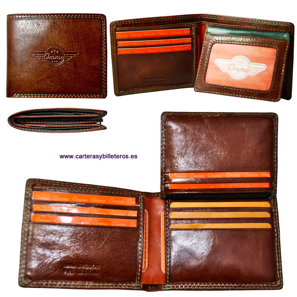 PREMIUM LEATHER BILLFOLD WALLET BRAND OMMO, SIZE MEDIUM 