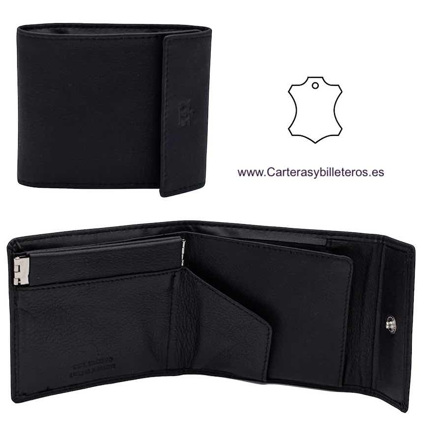 PURSE WALLET WITH LEATHER CLOSURE 