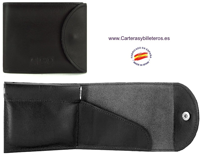 PURSE WALLET WITH LEATHER CLOSURE 