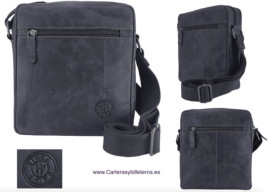 SAC EN CUIR POUR HOMME DE MARQUE WILDZONE AVEC POCHES EXTÉRIEURES ET INTÉRIEURES 2 COLORS 