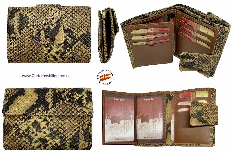 SMALL AND COMPLETE WOMEN'S WALLET IN SNAKE LEATHER + COLORS 