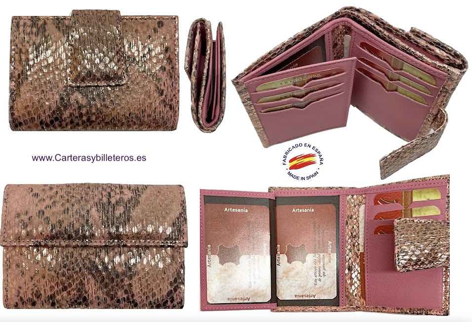 SMALL AND COMPLETE WOMEN'S WALLET IN SNAKE LEATHER + COLORS 