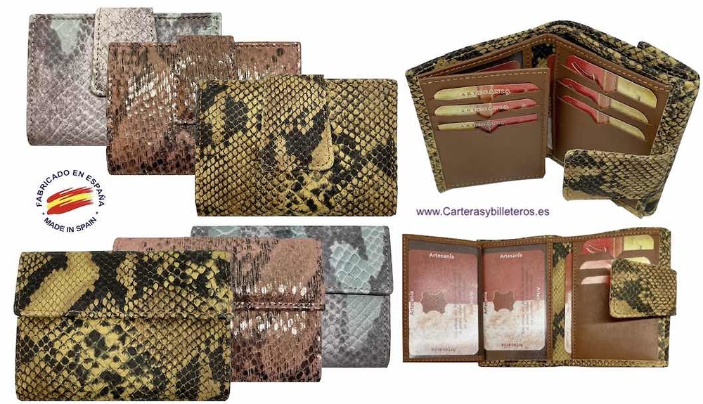 SMALL AND COMPLETE WOMEN'S WALLET IN SNAKE LEATHER + COLORS 