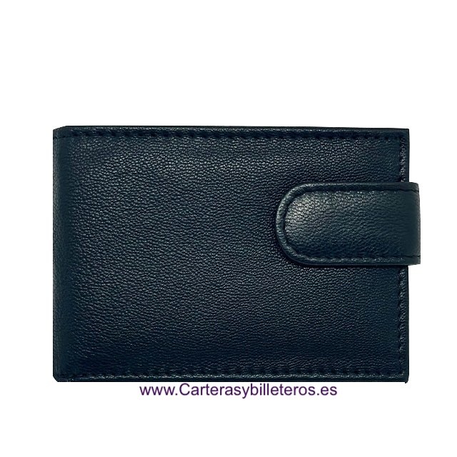 SMALL LEATHER MEN'S WALLET WITH COIN PURSE AND EXTERNAL ZIP 