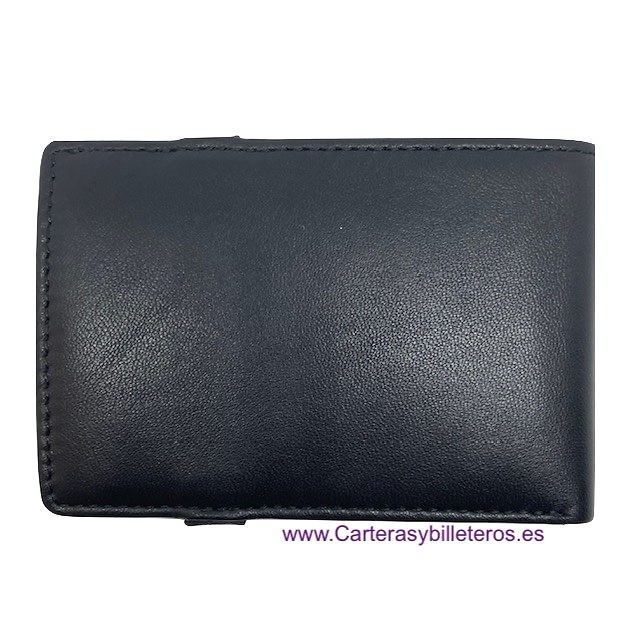 SMALL LEATHER WALLET WITH ELASTIC AND PURSE FOR 7 CARDS -2 colors- 