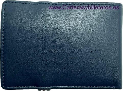 SMALL LEATHER WALLET WITH ELASTIC AND PURSE FOR 7 CARDS -2 colors- 