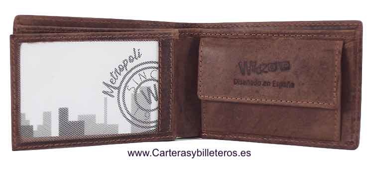 SMALL MEN'S WALLET IN OILED LEATHER METROPOLI 