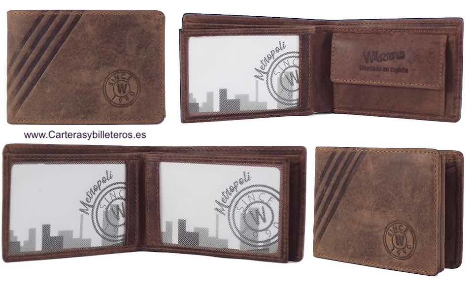 SMALL MEN'S WALLET IN OILED LEATHER METROPOLI 