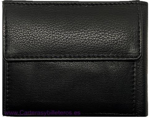 SMALL MEN'S WALLET WITH EXTERNAL LEATHER COIN PURSE 