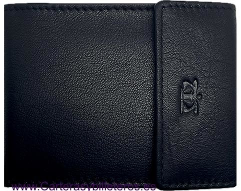 SMALL MEN'S WALLET WITH EXTERNAL LEATHER COIN PURSE 