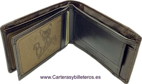 SMALL VINTAGE MEN'S WALLET WITH LEATHER COIN PURSE 