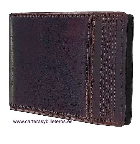 SMALL VINTAGE MEN'S WALLET WITH LEATHER COIN PURSE 