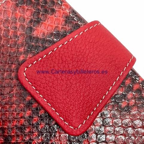 SMALL WOMEN'S WALLET IN UBRIQUE LEATHER WITH HIGH QUALITY SNAKE FINISH + COLORS 