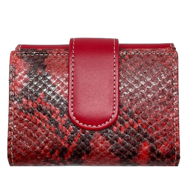 CARTERA MUJER PEQUEÑA DE PIEL UBRIQUE SERPIENTE TERMINACIÓN DE GRAN CALIDAD MUCHOS COLORES SERPIENTE ROJO 