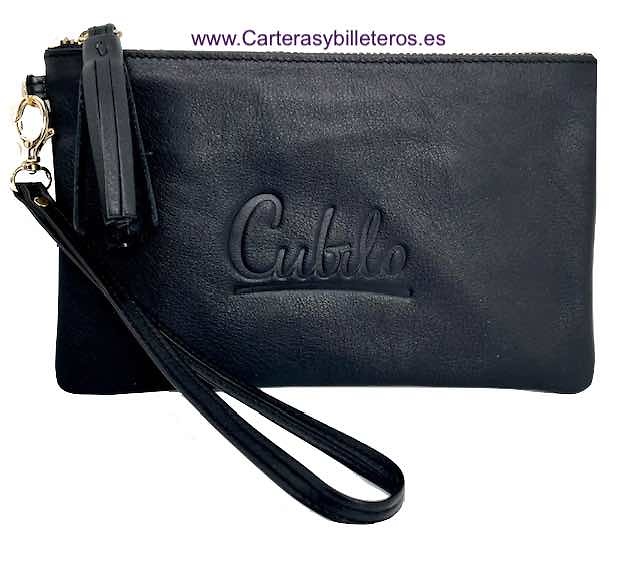 SPANISH LUXURY LEATHER WOMEN'S HAND WALLET BAG CUBILO BRAND -3 COLORS- 