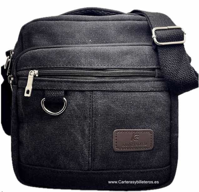 STRONG CANVAS MEN'S BAG LARGE SIZE WITH 5 POCKETS IN THREE COLOURS 