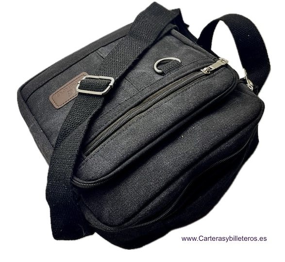 STRONG CANVAS MEN'S BAG LARGE SIZE WITH 5 POCKETS IN THREE COLOURS 