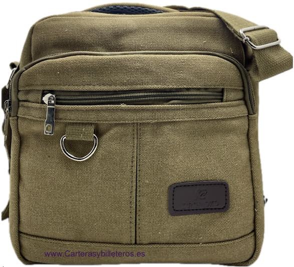 STRONG CANVAS MEN'S BAG LARGE SIZE WITH 5 POCKETS IN THREE COLOURS 