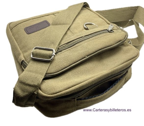 STRONG CANVAS MEN'S BAG LARGE SIZE WITH 5 POCKETS IN THREE COLOURS 