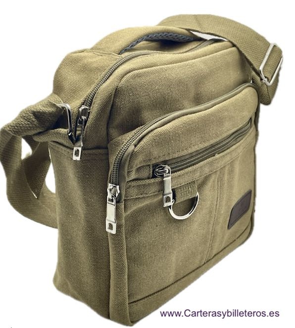 STRONG CANVAS MEN'S BAG LARGE SIZE WITH 5 POCKETS IN THREE COLOURS 