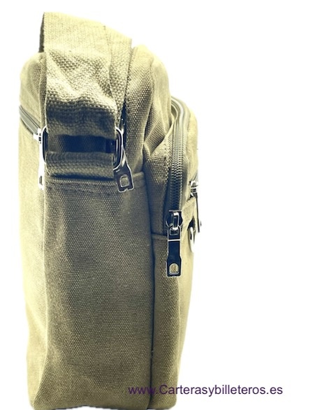 STRONG CANVAS MEN'S BAG LARGE SIZE WITH 5 POCKETS IN THREE COLOURS 