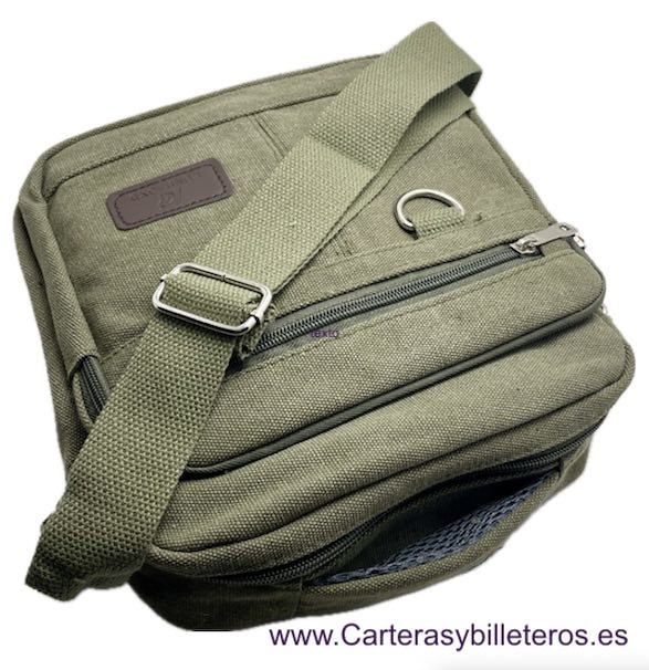 STRONG CANVAS MEN'S BAG LARGE SIZE WITH 5 POCKETS IN THREE COLOURS 