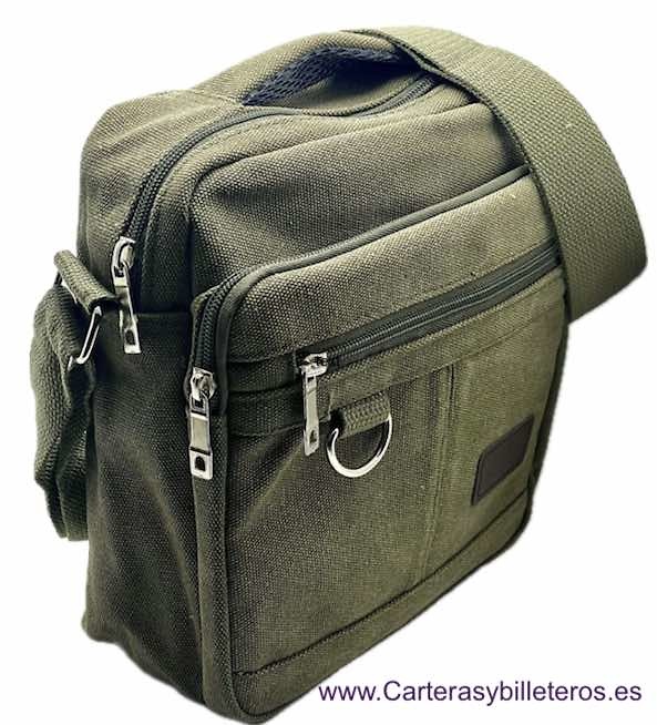 STRONG CANVAS MEN'S BAG LARGE SIZE WITH 5 POCKETS IN THREE COLOURS 